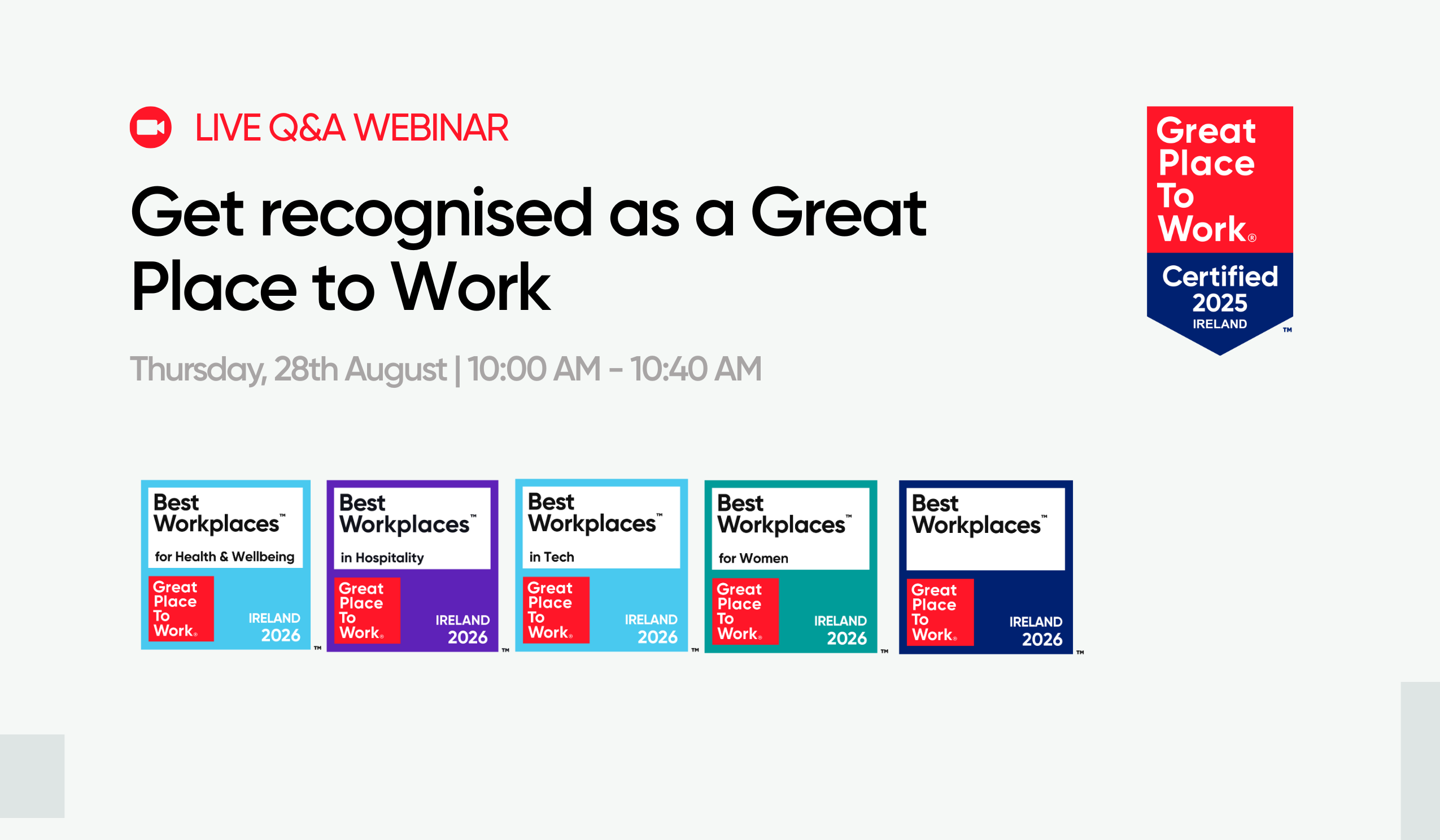 How to get Recognised as a Great Place to Work